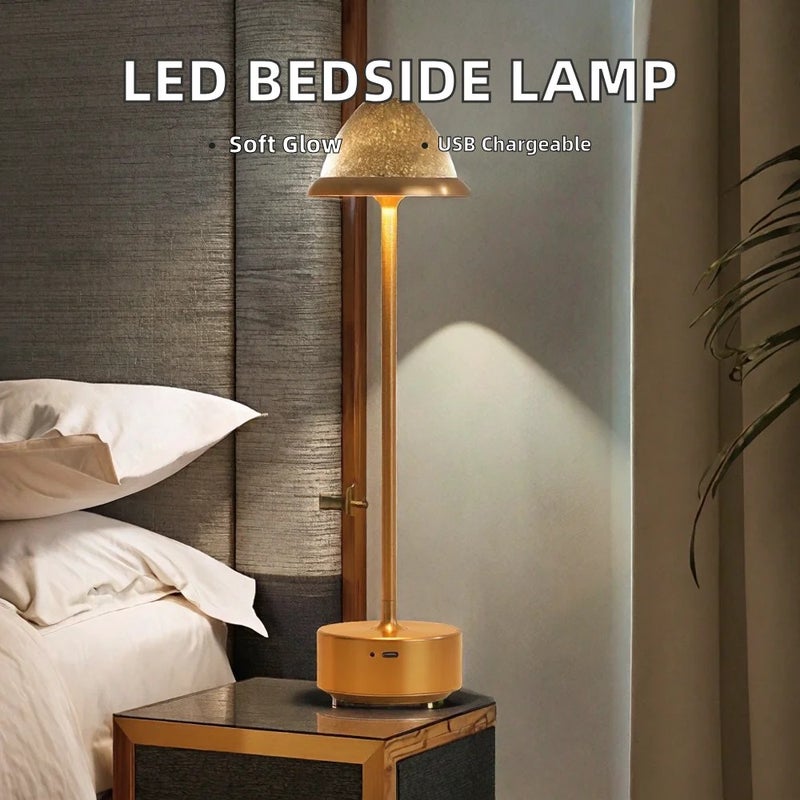 Bluejw Modern Industrial LED Night Light - Rechargeable, High-Performance Bedside Lamp for Hotel, Living Room & Bedroom - Warm Romantic Ambiance - Image 3